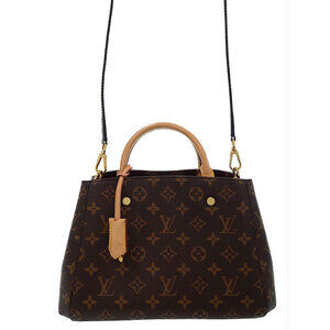 Louis Vuitton Monogram Leather Montaigne 2way Shoulder Bag Brown